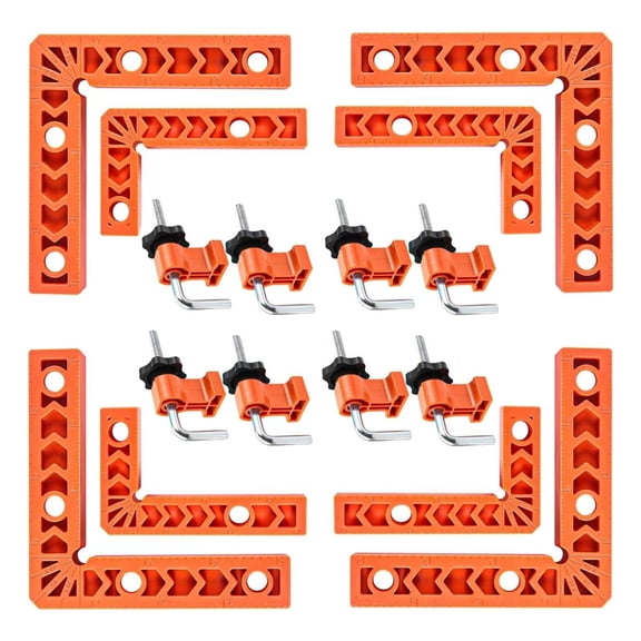 8 Set 90 Degree Corner Clamps for Woodworking Projects with Quick Releases Designs Right Angled Positioning Squares Tool