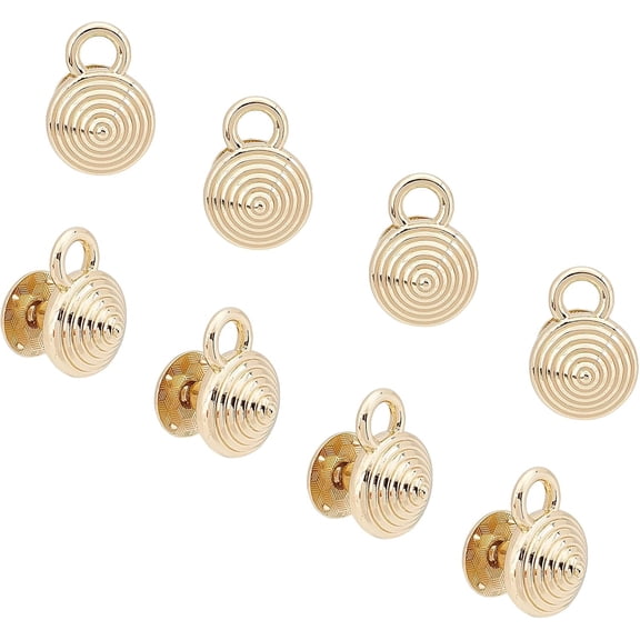 8 Set Ball Studs Rivets with Round Ring Purse Suspension Clasp Metal Ring Buckle Hardware Handbag Chain Connector Clasp DIY Leathercraft Shoulder Bag