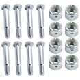 thumbnail image 1 of 8-Set Caster Wheel Bolts and Nuts,5/16"-18 x 2.24 Long, Galvanized Carbon Steel,Hex Head Screws with Nylon Lock Nuts, Replacement Hardware for Handcarts, Dollies and Utility Carts., 1 of 4