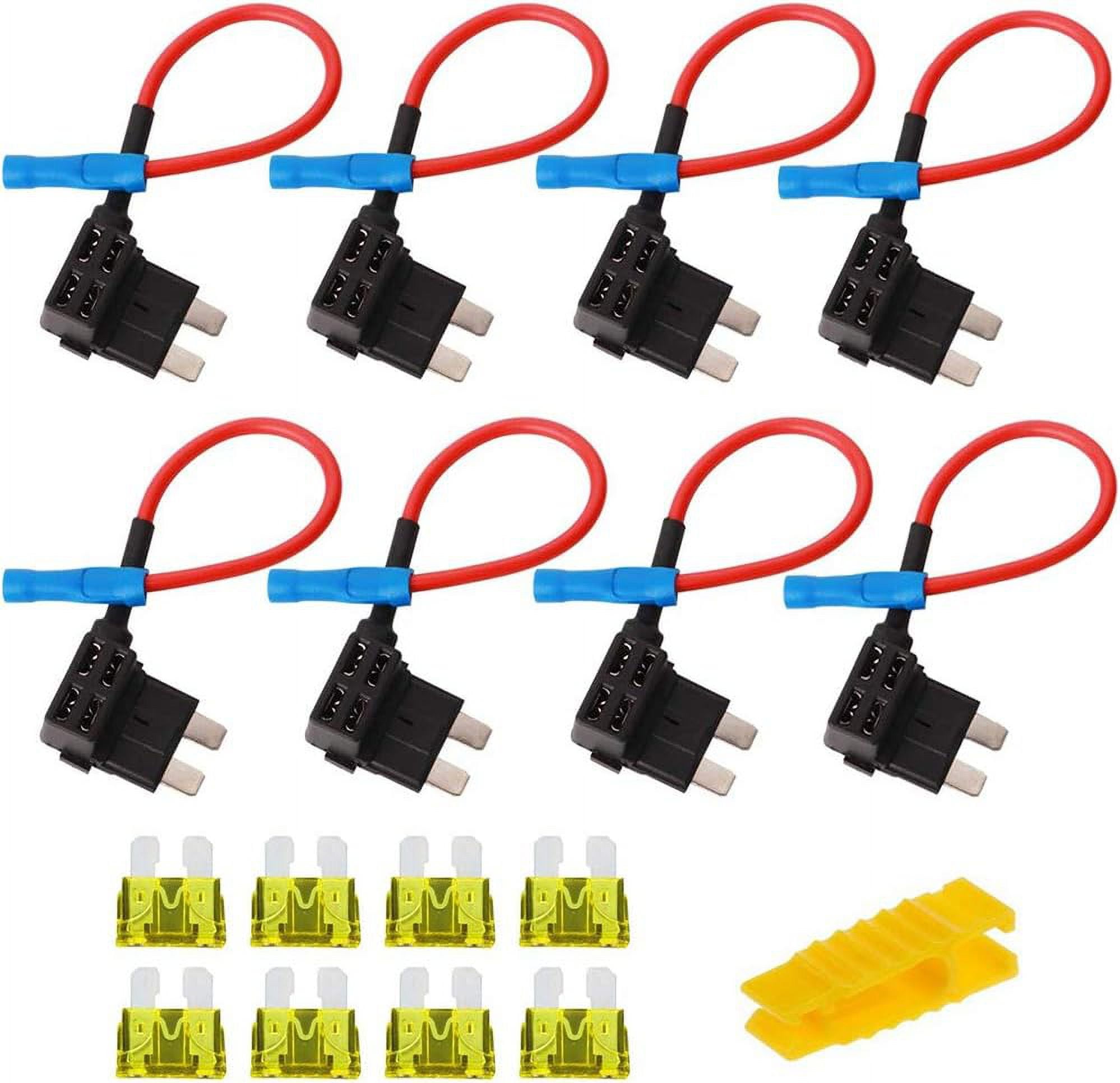 8 Set Circuit Fuse Tap with 20A Standard Blade Fuse and Fuse Puller