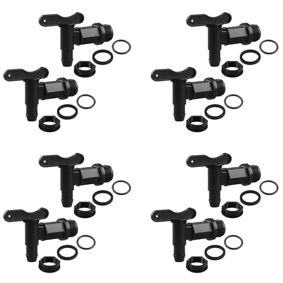 8 Set Drum Spigot Faucet Pail Taps with Gasket Plastic Construction Materials NPT Connection for Plastic Gallon Drums