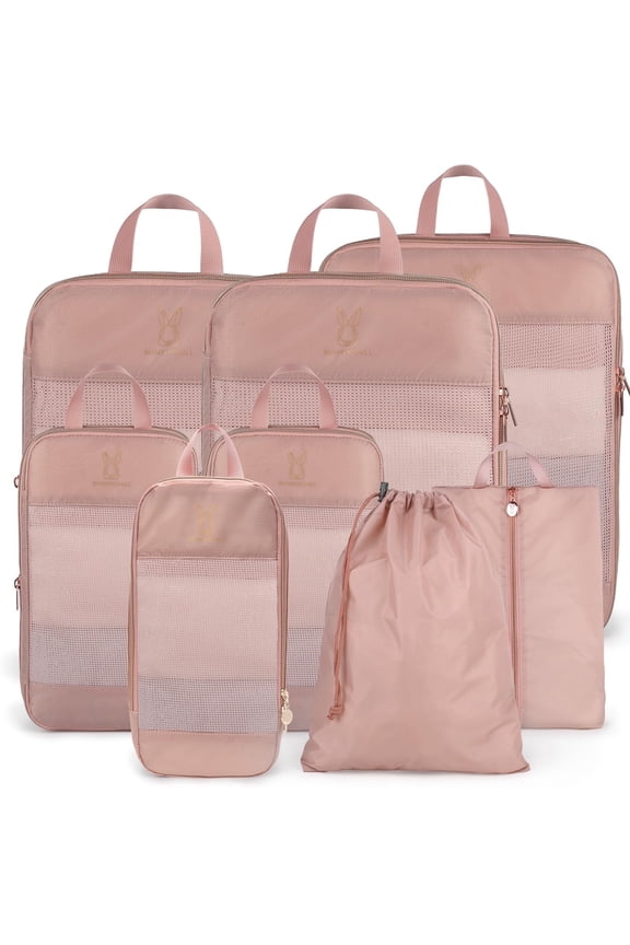 TRIPGEAR 8 Set Expandable Compression Packing Cubes, Lightweight Travel Organizer Bags