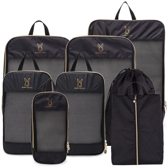 TRIPGEAR 8 Set Expandable Compression Packing Cubes, Lightweight Travel Organizer Bags
