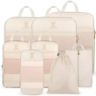 8 Set Expandable Compression Packing Cubes for Suitcases,Lightweight Compressible Travel Packing Organizer for Carry on Suitcase,Organizer Bags Set as Travel Essentials for Women Man