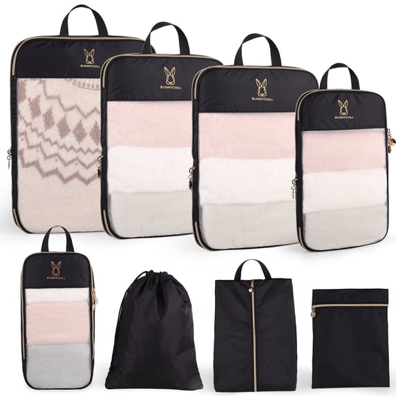 TRIPGEAR 8 Set Mesh Travel Packing Cubes,Lightweight Organizer Bags for Luggage Storage