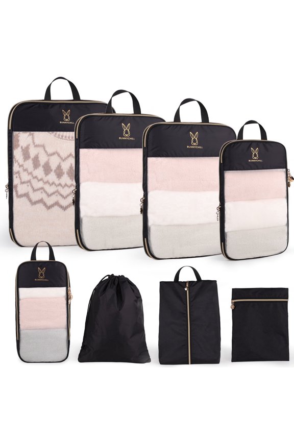 8 Set Mesh Travel Packing Cubes,Lightweight Organizer Bags for Luggage Storage