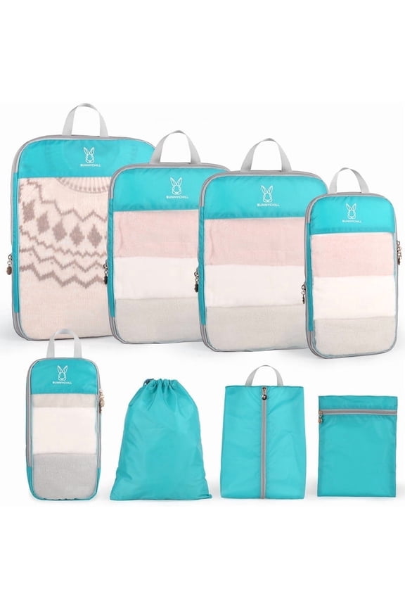 8 Set Mesh Travel Packing Cubes,Lightweight Organizer Bags for Luggage Storage