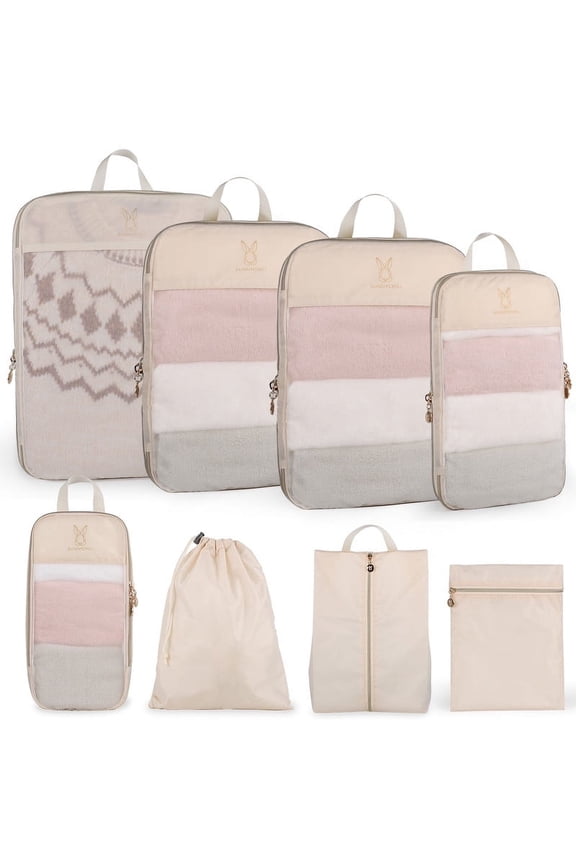 8 Set Mesh Travel Packing Cubes,Lightweight Organizer Bags for Luggage Storage