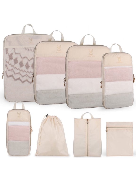 8 Set Mesh Travel Packing Cubes,Lightweight Organizer Bags for Luggage Storage