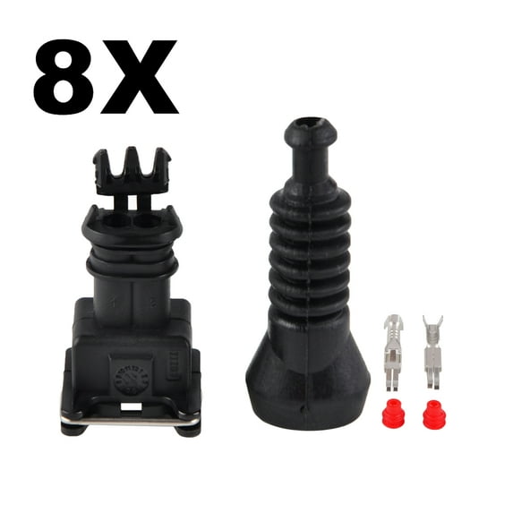 8 Set Fit For Bosch EV1 Junior Power Timer Fuel Injector Plug Connector Rubber Boots