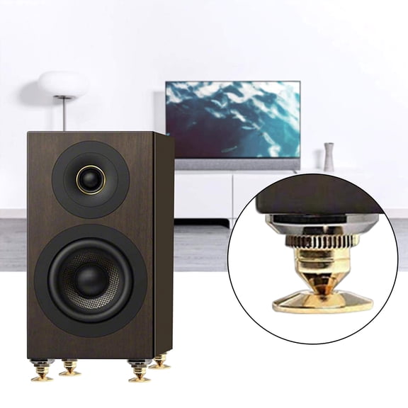8 Set Golden-Plated Speaker Spikes, CD Audio Subwoofer Isolation Feet