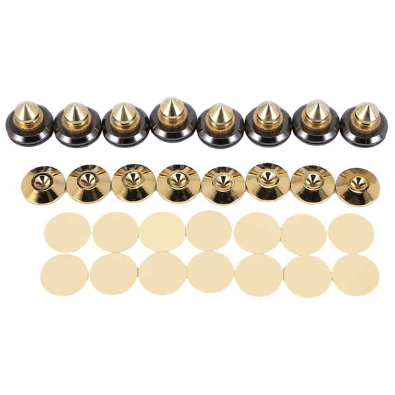 8 Set Golden-Plated Speaker Spikes, CD Audio Subwoofer Isolation Feet