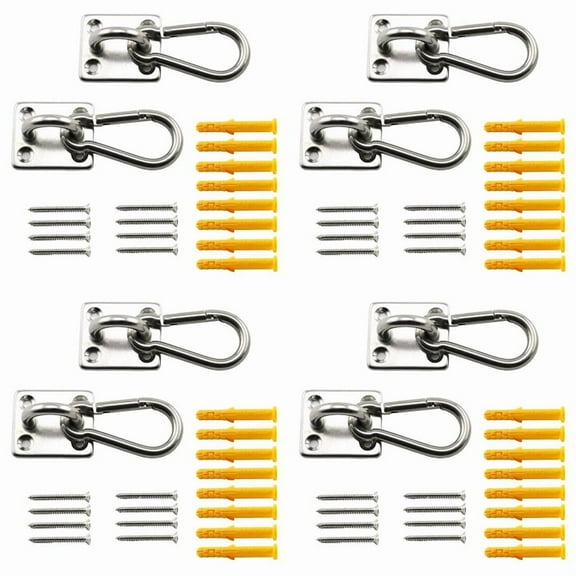 8 Set M6 Ceiling Wall Mount Hanging Hardware Fitting Set U-Shaped Hooks for Yoga Hammock Swings Marine Yacht Accessories