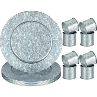 Galvanized metal dinner plates hotsell