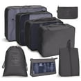 thumbnail image 1 of 8 Set Packing Cubes Storage Organizer For Suitcases Travel Luggage For Man Women, 1 of 5