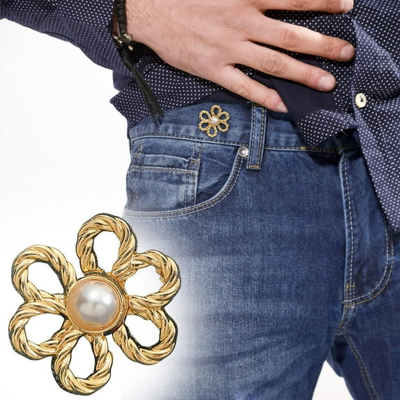 8 Set Pant Waist Tightener Flower Buttons Pins For Loose Jeans, 2025 New Adjustable Waist Buckle Extender Set Pants Clips, Pant Waist Tightener, Flower Shaped Pins, No Sewing For Jeans, Skirts