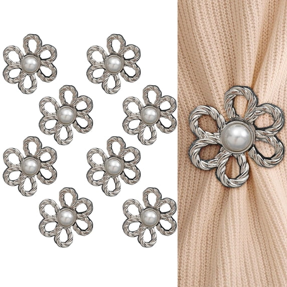 8 Set Pant Waist Tightener Flower Buttons Pins For Loose Jeans, 2025 New Adjustable Waist Buckle Extender Set Pants Clips, No Sewing For Jeans, Skirts