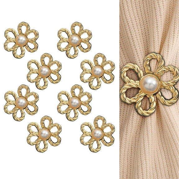 8 Set Pant Waist Tightener Flower Buttons Pins For Loose Jeans, 2025 New Adjustable Waist Buckle Extender Set Pants Clips, No Sewing For Jeans, Skirts