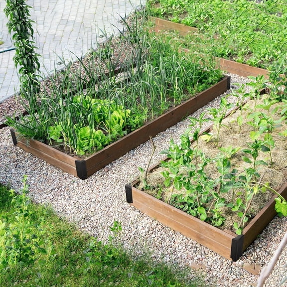 8 Set Raised Garden Bed Corner  with 128 Screws, Fit Lumber up to 2 Inch x 12 Inch, Metal Planter Box Rust Resistant Raised Bed  for Vegetable Garden(Black)