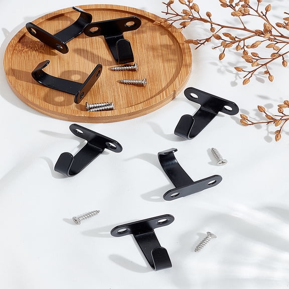 8 Set Stainless Steel Screws Mount Ceiling Hooks Clothes Hook Hangers Heavy Duty Coat Hanger for Bathroom Kitchen Cabinet Garage