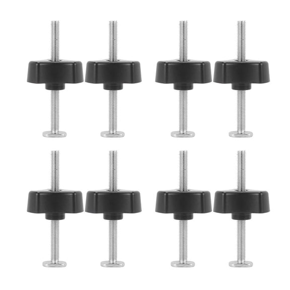 8 Set T Screw and M8 Plastic Handle,Metal Quick Acting Hold Down Clamp Set for T-Slot T-Track DIY Woodworking Tool