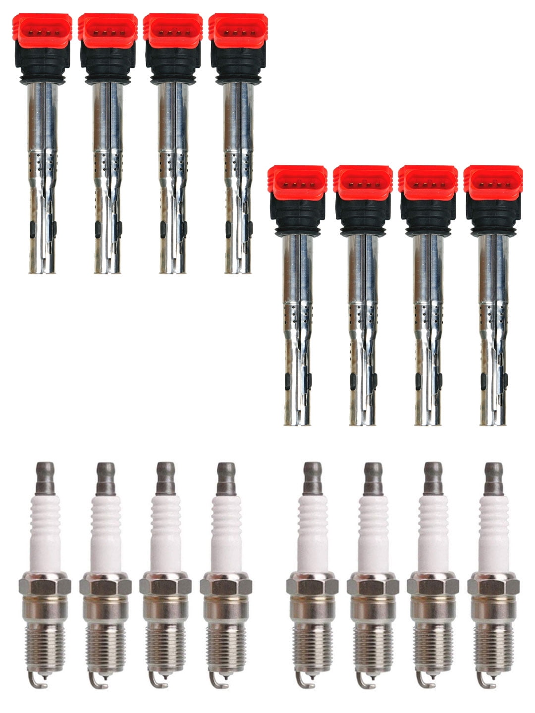 8 Set of 8 ISA Ignition Coils and 8 Spark Plugs Compatible with Audi A7 Quattro 2013-2017 3.0L V6 2995cc -ci  Replacement for UF529