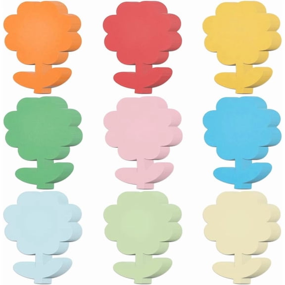 8 Sets 72Pcs 5.9 Inch Paper Flower Cutouts Bulletin Board Paper Cut Outs Assorted Colorful Summer Floral Small Cardboard Cutout for School Classroom Bulletin Board Wall DIY Craft Decoration for DIY