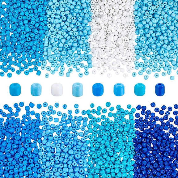 8 Sets 8 Colors Opaque Baking Painted Glass Beads Mixed Color 4x3mm Hole: 1.2mm 300pcs/set 1 set/color for DIY