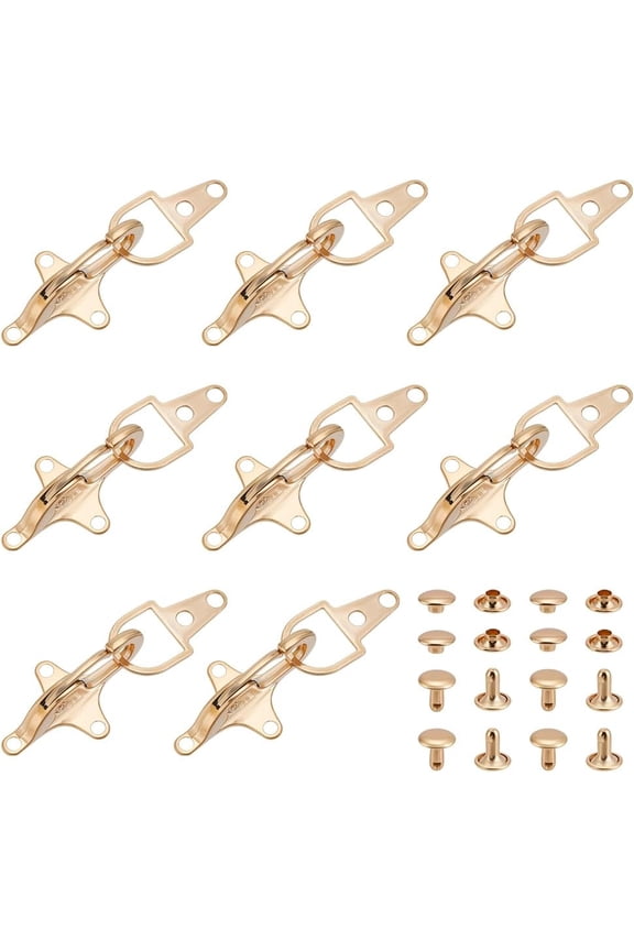 8 Sets Alloy Clothing Accessories Coat Buckles Shirts Dresses Shawl Lobster Clasp Clips with Rivet Cardigan Collar Clips for Coat Down Jacket Sewing Accessories Golden for DIY