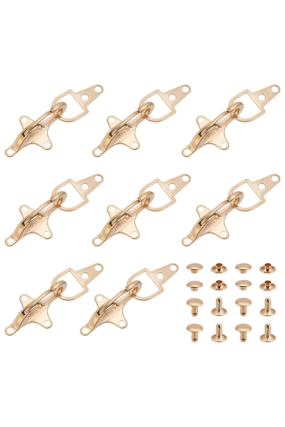 8 Sets Alloy Clothing Accessories Coat Buckles Shirts Dresses Shawl Lobster Clasp Clips with Rivet Cardigan Collar Clips for Coat Down Jacket Sewing Accessories Golden DIY