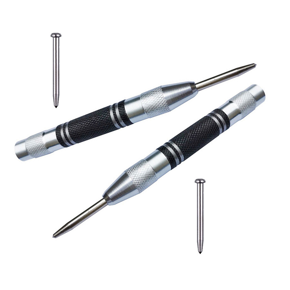 8 Sets Automatic Center Punches Spring Loaded Center Hole Punches for Wood Metal