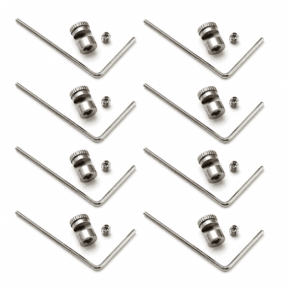 8Sets Folding Knife Thumb Stud Replacement Kit, Universal Thumb Buttons with Screws & Hex Wrench for Folding Hunting Knives, Silver