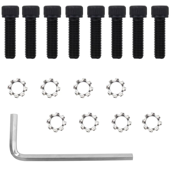 8 Sets Hex (Allen) Head AR Grip Screw 1/4-28x7/8 with Exterior Tooth Lock Washers for New Build & Replacement