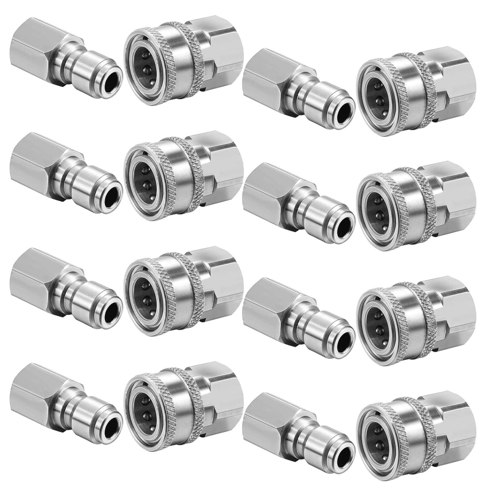 8 Sets NPT 3/8 Inch Male and Female Hose Adapter Set Stainless Steel ...