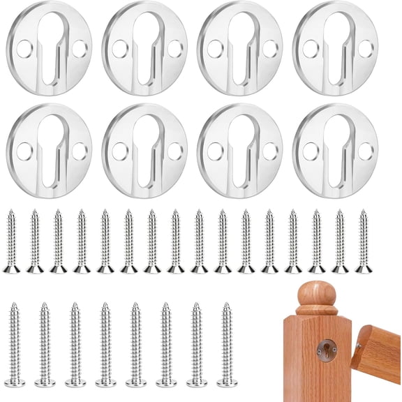 8 Sets Newel Post Fastener, Newel Post Mounting Kit, Wood Column Pole Fastener, Handrail Installation Hardware for Finished Floors, Stairs, Handrails