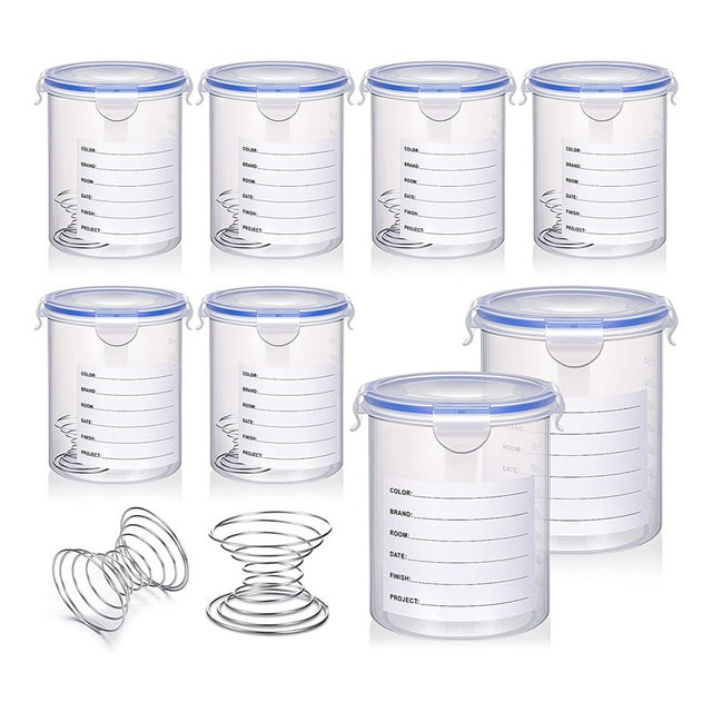 8 Sets Paint Container with Stainless Steel Mixing Ball Touch Up Paint