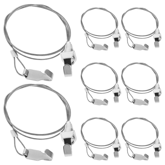 8 Sets Picture Hanging Kit - Mirror Hanging Kit - Adjustable Picture Wire - Heavy Duty Photo Rail Suspending System for Art Gallery Display Mirrors and Billboards