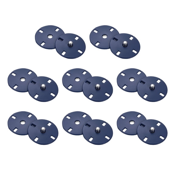 8 Sets Sewing Snap Buttons, 21mm Invisible Press Studs Buttons Sew-on Metal Snap Fasteners Zinc Alloy, Blue