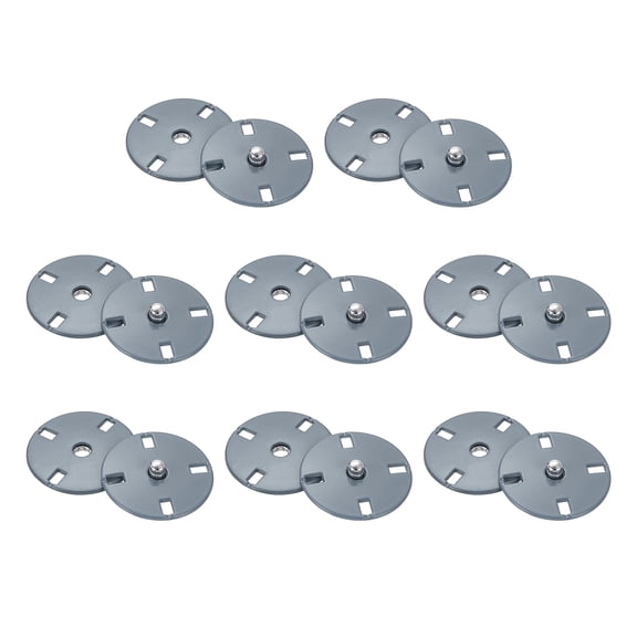 8 Sets Sewing Snap Buttons, 21mm Invisible Press Studs Buttons Sew-on Metal Snap Fasteners Zinc Alloy, Gray