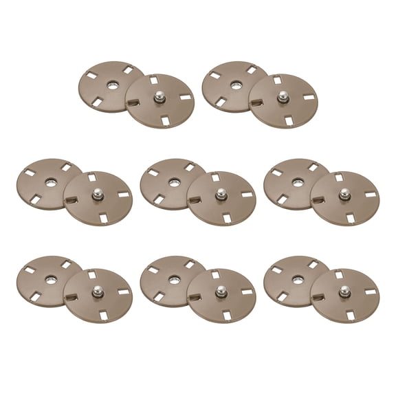8 Sets Sewing Snap Buttons, 23mm Invisible Press Studs Buttons Sew-on Metal Snap Fasteners Zinc Alloy, Camel