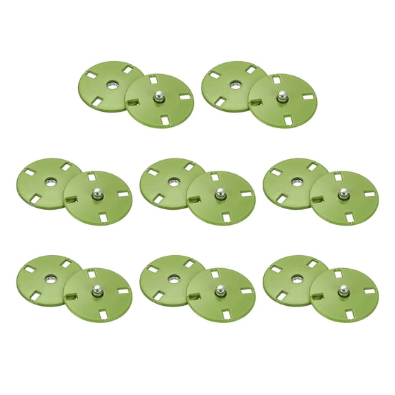 8 Sets Sewing Snap Buttons, 23mm Invisible Press Studs Buttons Sew-on Metal Snap Fasteners Zinc Alloy, Green