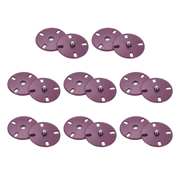 8 Sets Sewing Snap Buttons, 23mm Invisible Press Studs Buttons Sew-on Metal Snap Fasteners Zinc Alloy, Rose Red