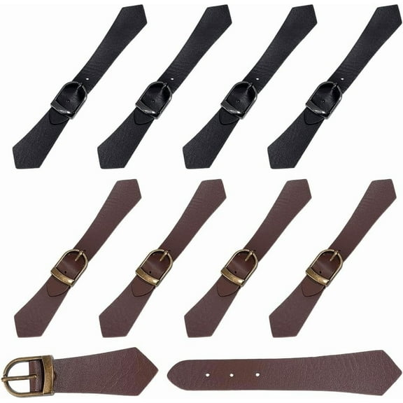 8 Sets Toggles Buttons Leather Buttons 6.6x1.2 inch Leather Clasps and Closures Strap with Buckle Sew on Tab Closure Clip