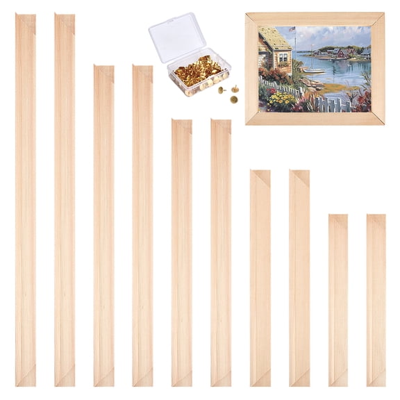 8 Sets Wood Canvas Frames Kits 5 Sizes Needlepoint Embroidery Frame Stretcher Bars Kit for Oil Painting Canvas Painting Embroidery Stitch