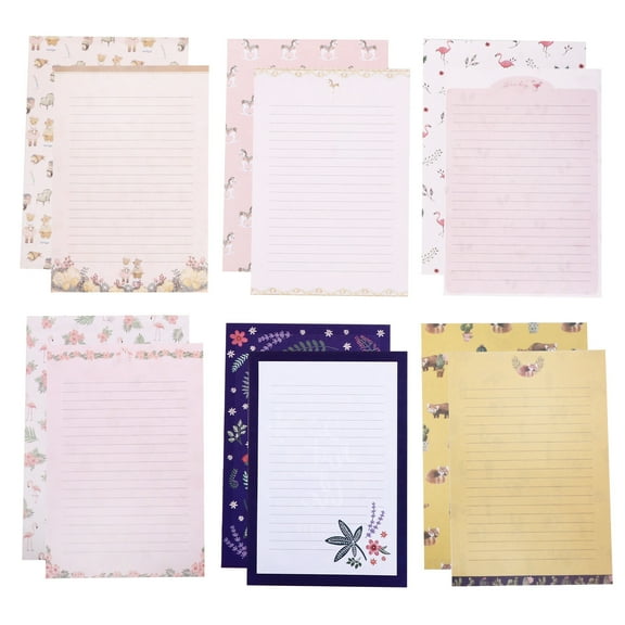 8 Sets Writing Paper with Envelope Letters Stationery Lined Animals