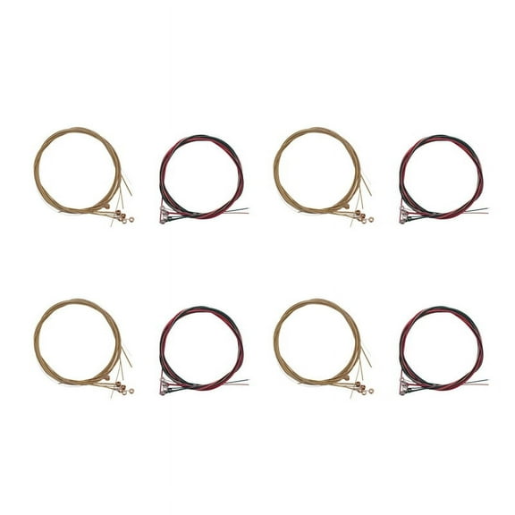 8 Sets of 24 Guitar Strings Replacement Steel String for Acoustic Guitar Guitar Changing Tool