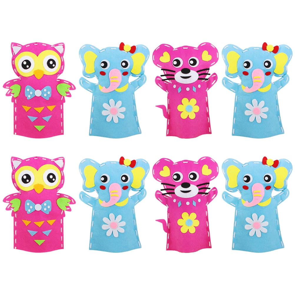8 Sets of Children DIY Animalshaped Hand Puppet Toys Creative Hand
