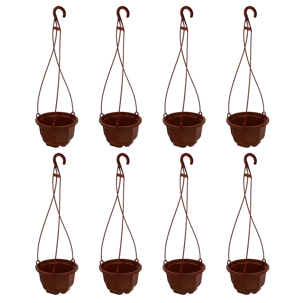 8 Sets of Hanging Pots Plastic Hanging Planters Hanging Flower Pots