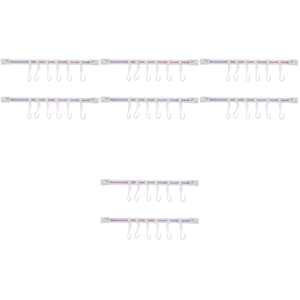 8 Sets  of Kitchen Wall Hooks Rod Self Adhesive Wall Sliding Hooks Multipurpose Hooks Rack