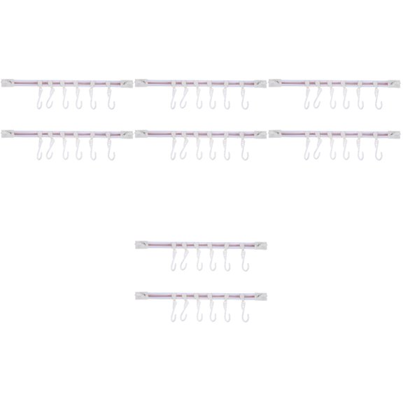 8 Sets of Kitchen Wall Hooks Rod Self Adhesive Wall Sliding Hooks Multipurpose Hooks Rack